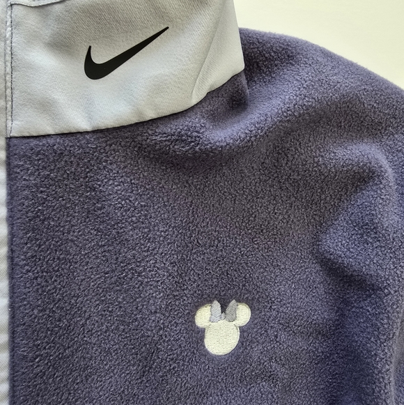 Disney Minnie Therma-fit Nike Blue-gray & Light Gray Half-Zip Fleece Pullover - Picture 2 of 8